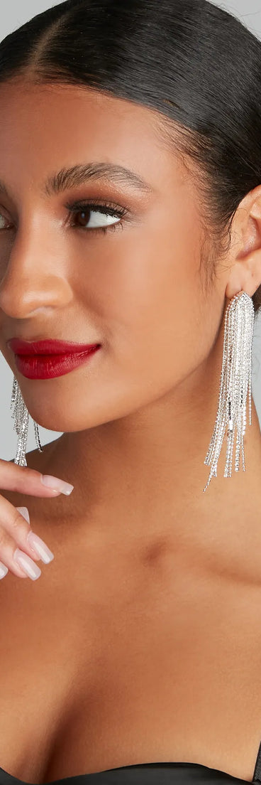 Major Fringe Rhinestone Earrings