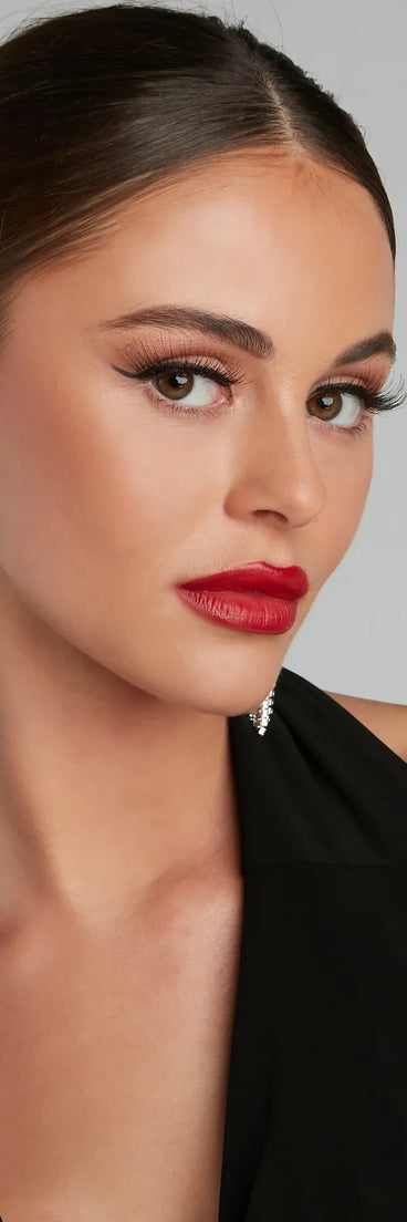 Elegant Allure Rhine Fringe Earrings