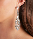 Luxe Moment Rhinestone Leaf Duster Earrings