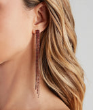 Glamorous Babe Rhinestone Fringe Earrings