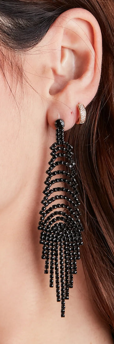 All For The Drama Rhinestone Chandelier Earrings