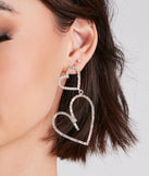 Love The Glam Vibes Rhinestone Heart Earrings
