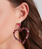 Way To My Heart Rhinestone Hoop Earrings