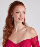 Chic Shine Rhinestone Stud And Duster Earrings Set