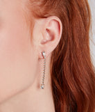 Chic Shine Rhinestone Stud And Duster Earrings Set