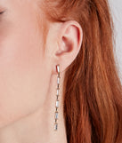 Chic Shine Rhinestone Stud And Duster Earrings Set
