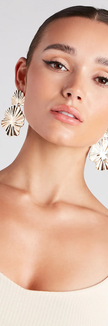 Glamorous And Bold Flower Statement Earrings