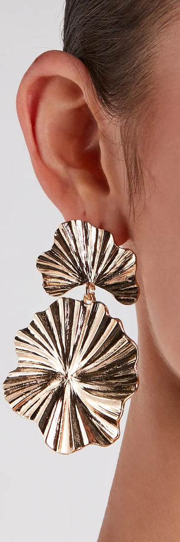 Glamorous And Bold Flower Statement Earrings