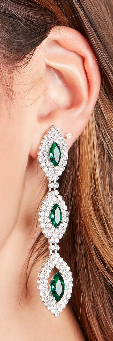 She's So Glam Gemstone Drop Earrings