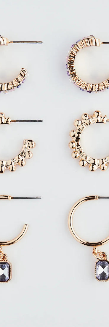 Crowd Pleasing Three-Pack Earrings Set
