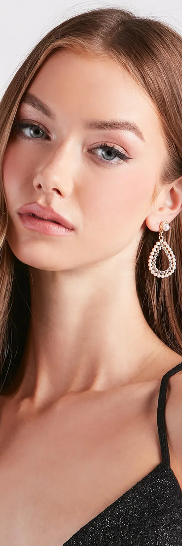 Classic Glam Pearl Rhinestone Drop Earrings