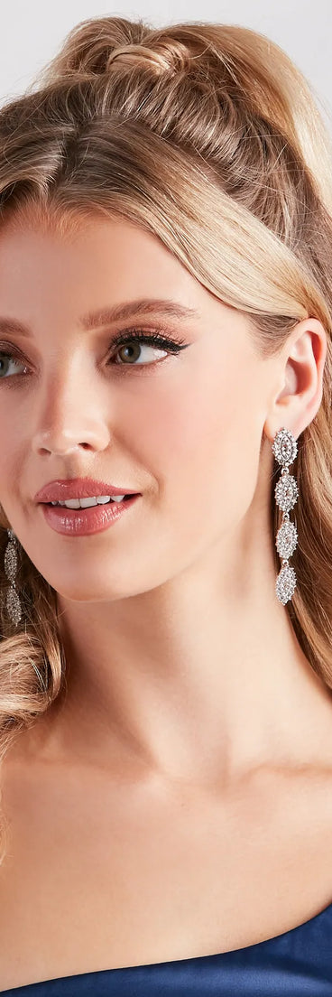 Dreamy Glamour Rhinestone Duster Earrings