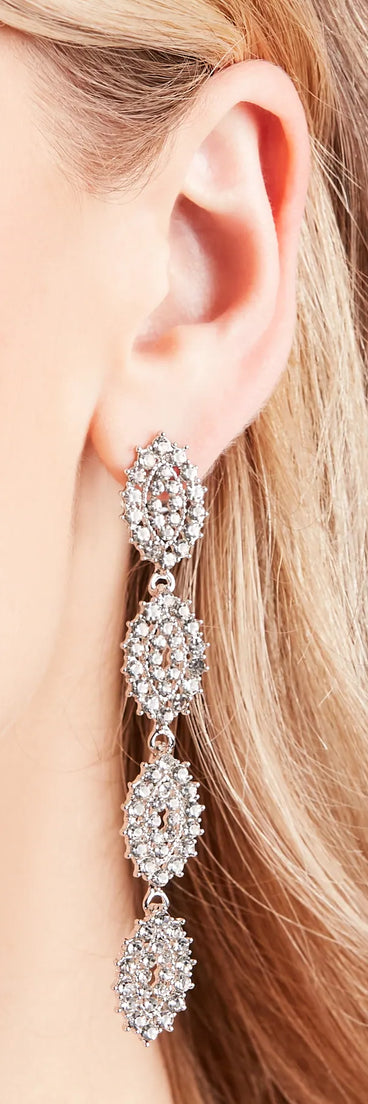 Dreamy Glamour Rhinestone Duster Earrings