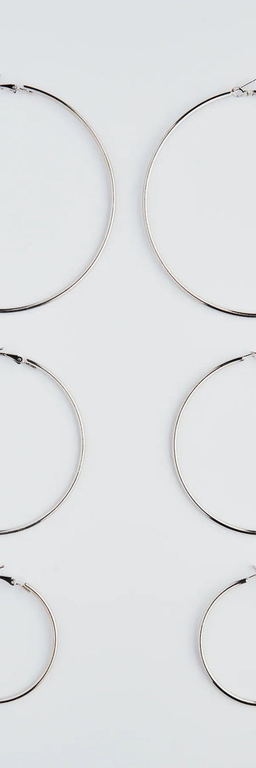 Simply Classic Three-Pack Hoop Earrings