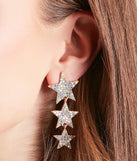 Reach For The Stars Rhinestone Earrings