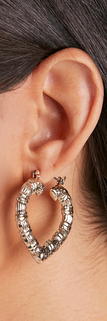 Love For Chic Style Heart Hoop Earrings