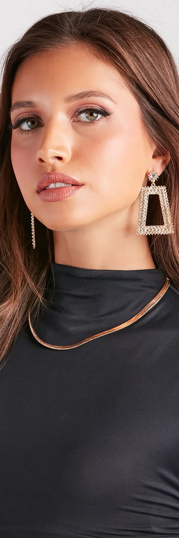 Sassy N Spiked Rhinestone Door Knocker Earrings