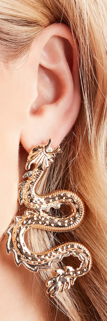 Stay Bold Dragon Statement Earrings