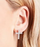 Dainty Cubic Zirconia Cross Earrings