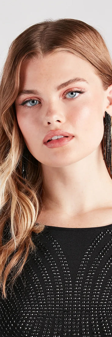 Bold Night Out Style Fringe Earrings