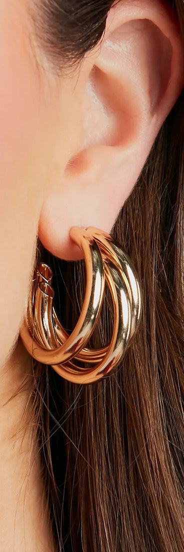 Elevated Style Triple Hoop Earrings