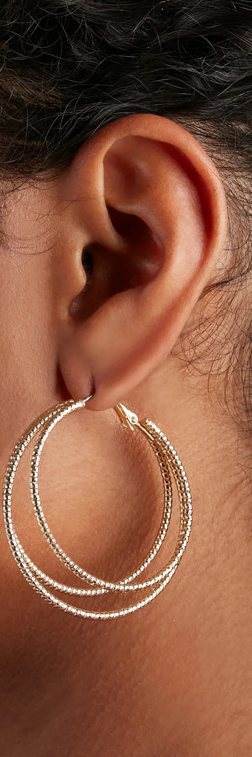 Triple Threat Statement Hoop Earrings