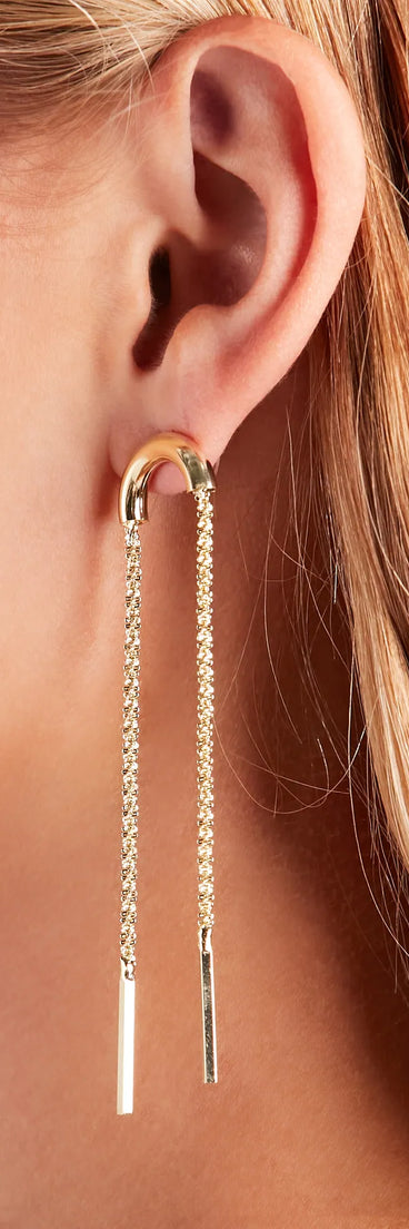 Gleam And Dream Sleek Long Earrings