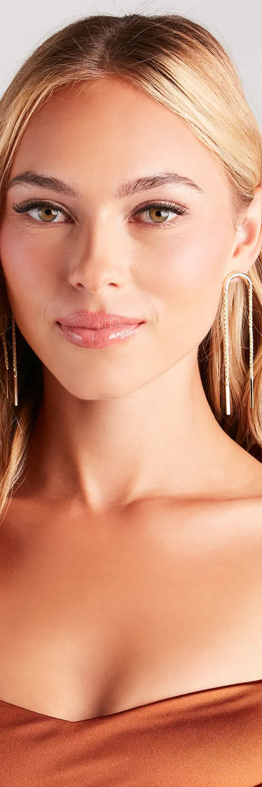 Gleam And Dream Sleek Long Earrings