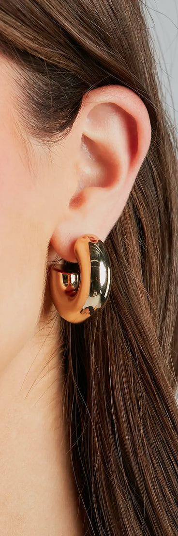 Sleek Minimalistic Chunky Hoop Earrings