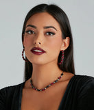 Divine Enchantment Hematite Rose Hoop Earrings