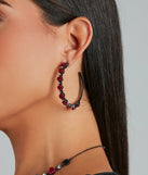 Divine Enchantment Hematite Rose Hoop Earrings