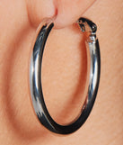 Sleek 14K White Gold Plated Small Hoop Earrings