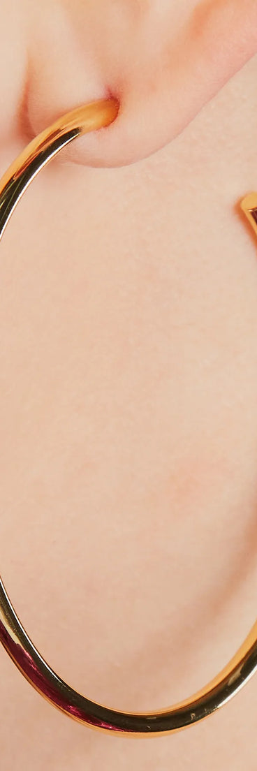 Simply Luxe 14K Gold Plated Large Hoop Earrings