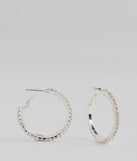 The Pretty Sparkle Rhinestone Hoop Earrings in silver is a women's workwear essential with an elevated fabric and chic silhouette, ideal for layering and versatile enough to take your look from office chic to going-out ready!