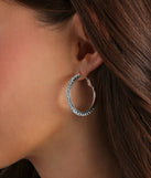 Stay on-trend this season with the Pretty Sparkle Rhinestone Hoop Earrings in silver, a must-have for creating stylish and effortless spring outfits for women.