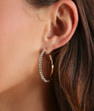 Stay on-trend this season with the Pretty Sparkle Rhinestone Hoop Earrings in gold, a must-have for creating stylish and effortless spring outfits for women.