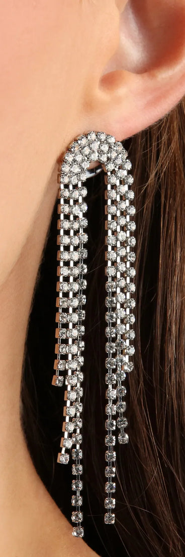 The Dreamiest Fringe Rhinestone Earrings