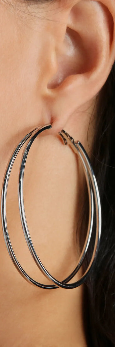 Sleek Staple Double-Hoop Earrings