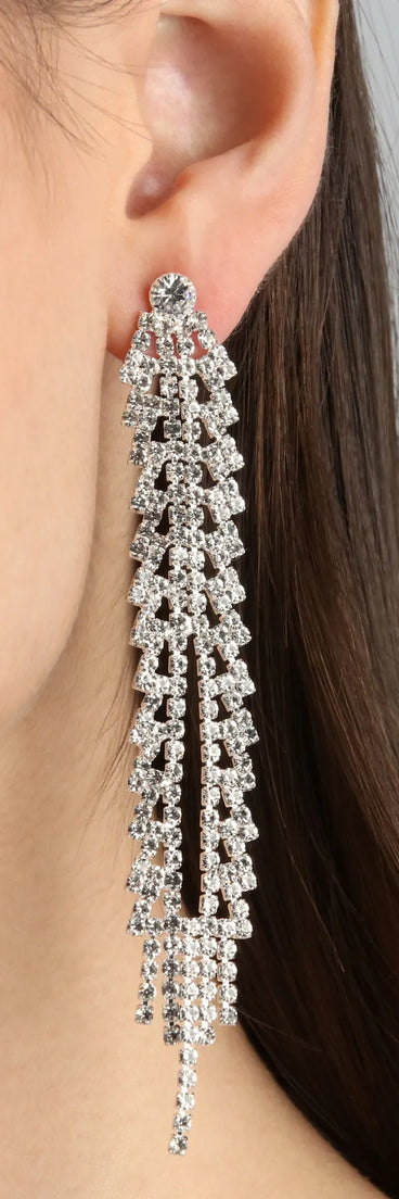 Luxe Statement Rhinestone Fringe Earrings