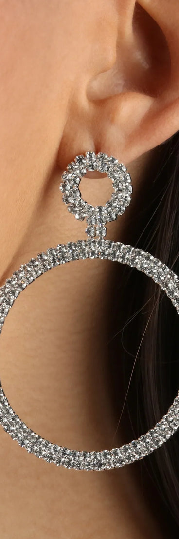 Treasured By Design Rhinestone Hoop Earrings