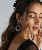 Edgy Glam Era Rhinestone Double Hoop Earrings