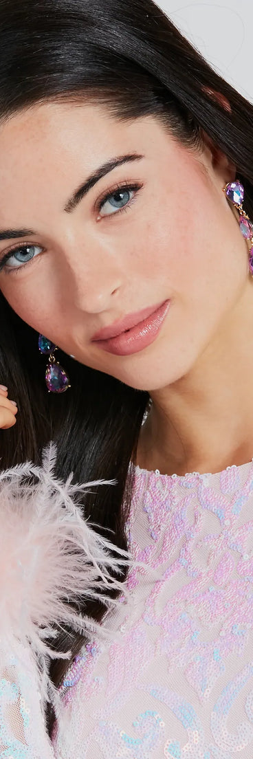 Dancing Queen Rhinestone Linear Earrings