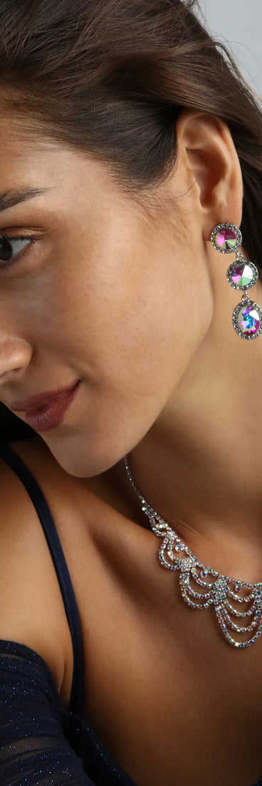 Dreamy Luxe Look Iridescent Gemstone Earrings