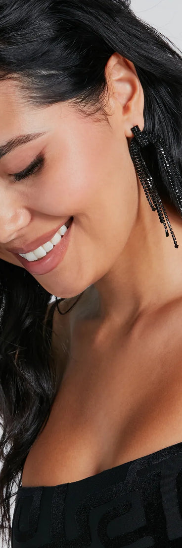 Fantasy Fringe Rhinestone Earrings