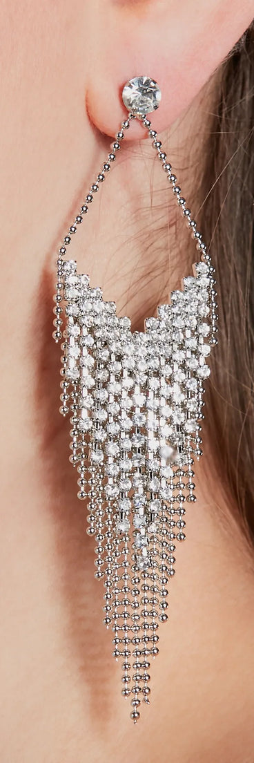 Match My Vibe Rhinestone Fringe Earrings