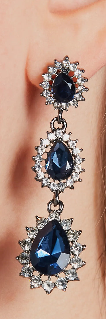 Lovely In Linear Colored Gem Earrings