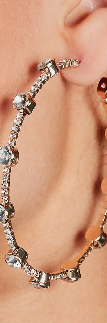 Crazy In Love Rhinestone Hoop Earrings