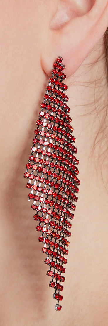 Diva Glam Rhinestone Drop Earrings