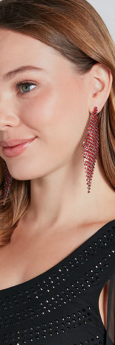Diva Glam Rhinestone Drop Earrings