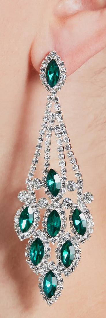 Luxe Sparkle Rhinestone And Gemstone Chandelier Earrings